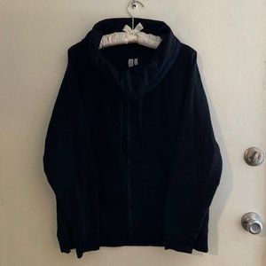 Zella Soft Jersey Cowl Neck Zip Up XL